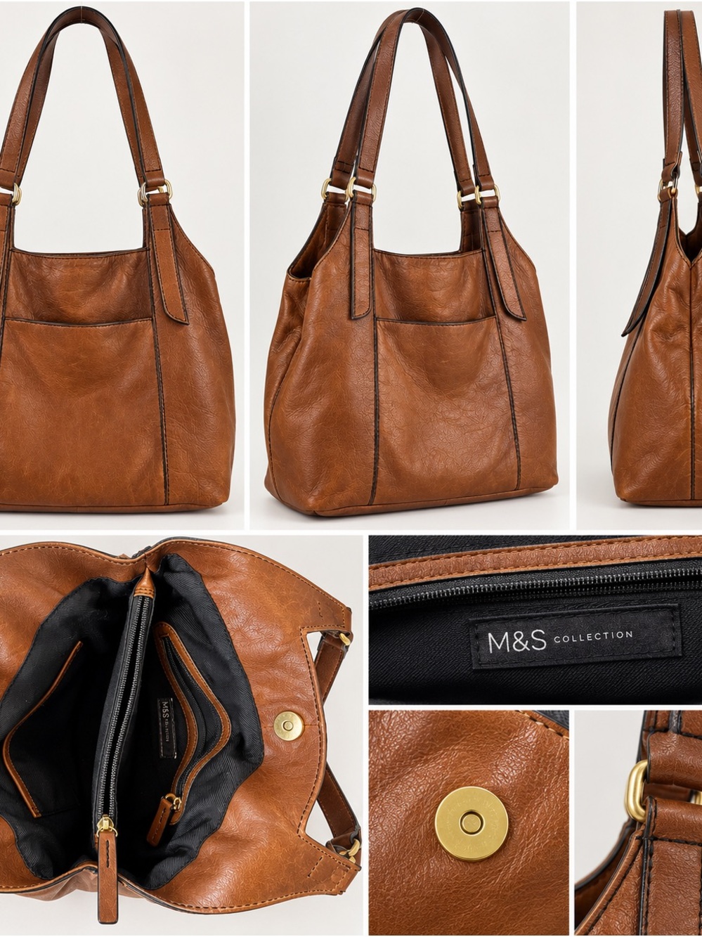 Marks & Spencer Brown Leather Shoulder Tote